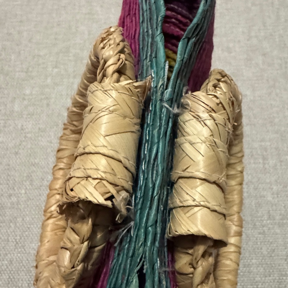 Summer Vibes Woven Multi Stripe Mini Bag-Natural Fibers-GUC - Picture 10 of 14